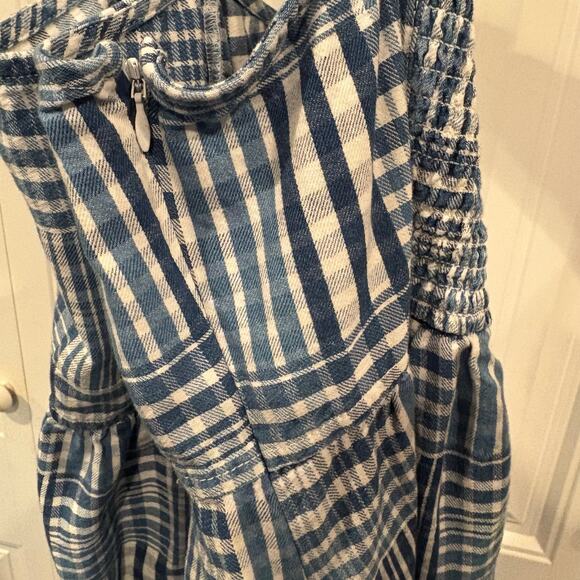 J. Crew Blue And White Plaid Midi Dress Size 6 - Picture 7 of 9